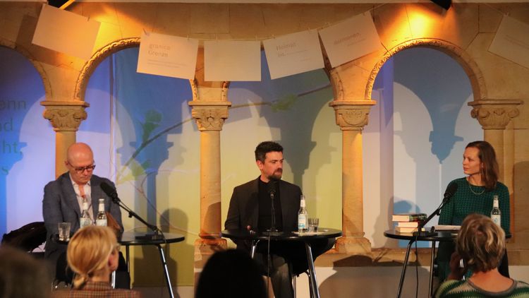 v.l.n.r.: Aleksandar Hemon, Leo Vardiashvili und Karolina Golimowska © LCB v.l.n.r.: Aleksandar Hemon, Leo Vardiashvili und Karolina Golimowska © LCB