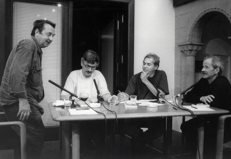 Studio LCB, .v.l.n.r.: Werner Stötzer, Christoph Hein, Hajo Steinert, Lothar Baier © Renate von Mangoldt