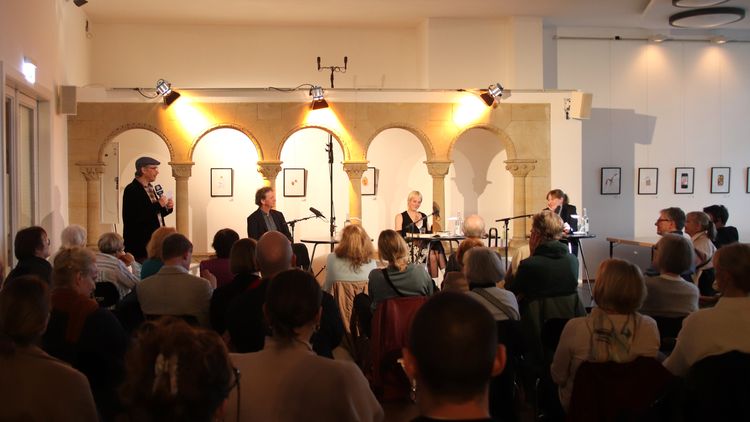 v.l.n.r.: Thorsten Dönges, Wolfgang Lessing, Helene Bukowski und Miriam Zeh © LCB v.l.n.r.: Thorsten Dönges, Wolfgang Lessing, Helene Bukowski und Miriam Zeh © LCB