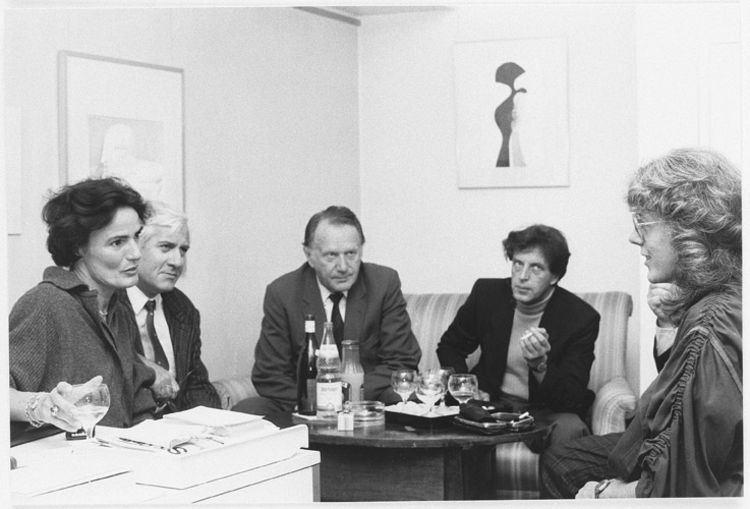 Hans Wollschläger, Helmut Engler, Helga Bihler u. a. in Stuttgart, 29.09.1983 © Hans-Joachim Heyer