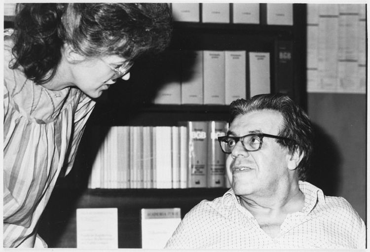 Erich Fried und Helga Bihler in Stuttgart, 27.09.1984 © Hans-Joachim Heyer